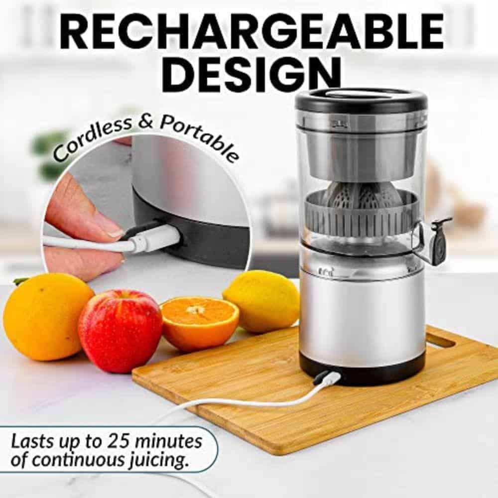 Zulay Kitchen 45-Watt Juice Vortex Lemon and Orange Juicer with USB Charger and Cleaning Brush Included