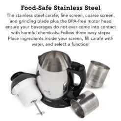 Tribest Soybella Black Stainless Steel Soy and Nutmilk Maker