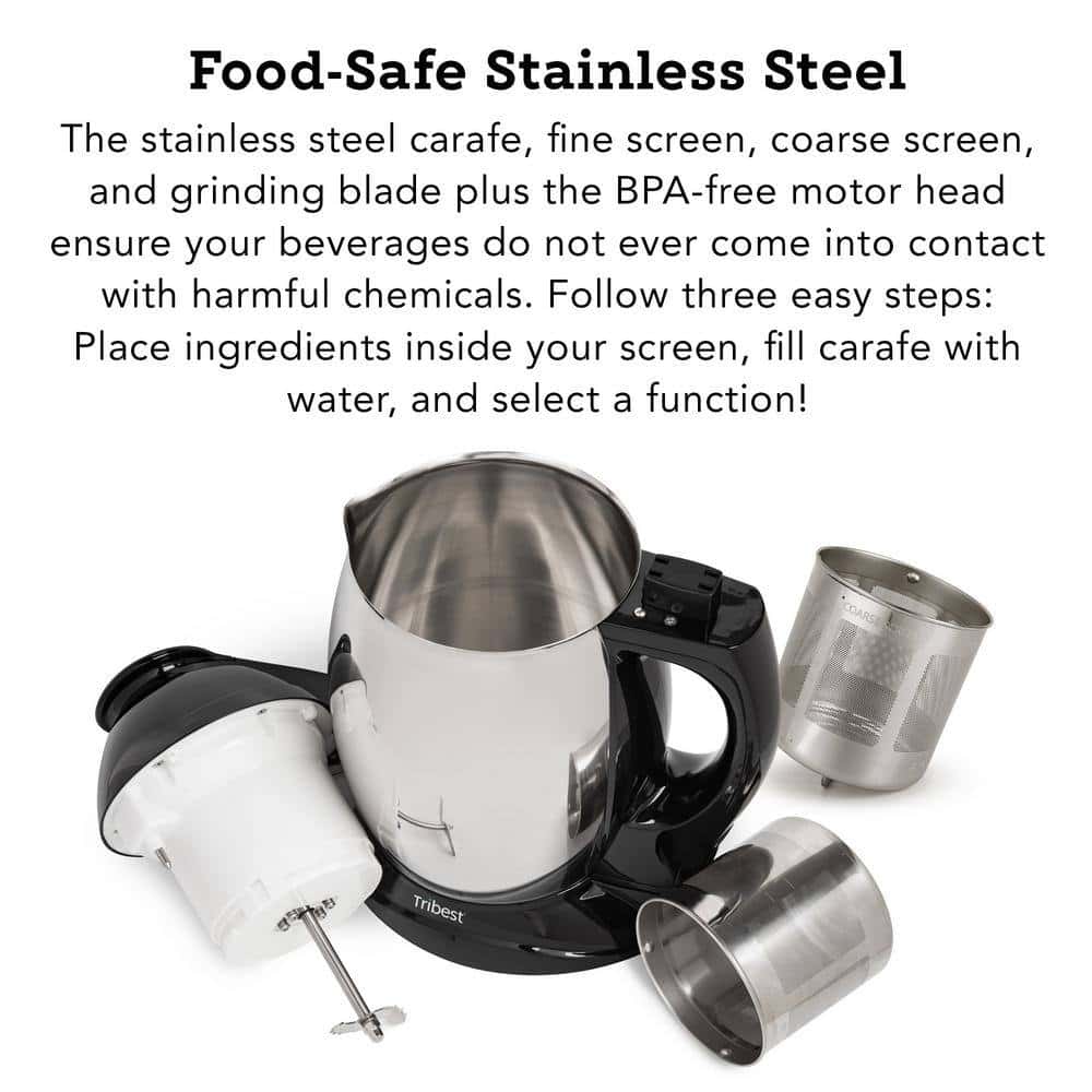Tribest Soybella Black Stainless Steel Soy and Nutmilk Maker