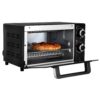 Total Chef TCTO09 4-Slice Toaster Oven, 1000W, Black Compact Design with Baking Pan and Toasting Rack