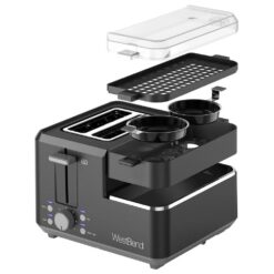 West Bend 78500 Breakfast Station 2-Slice Black Wide Slot Toaster with Removable Crumb Tray