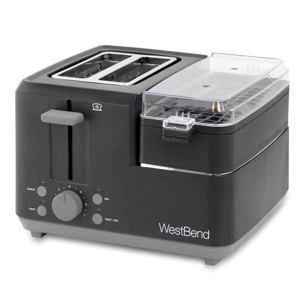 West Bend 78500 Breakfast Station 2-Slice Black Wide Slot Toaster with Removable Crumb Tray