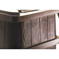 FCMP Outdoor 45 Gal. Woodgrain Rain Barrel in Brown