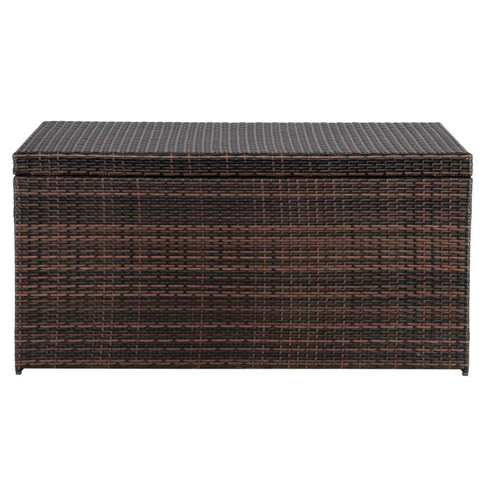 Karl home 132 Gal. Resin Wicker Storage Cuboid Deck Box
