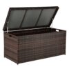 Karl home 132 Gal. Resin Wicker Storage Cuboid Deck Box