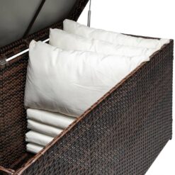 Karl home 132 Gal. Resin Wicker Storage Cuboid Deck Box