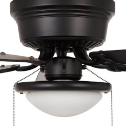 Hugger 52 in. LED Indoor Black Ceiling Fan with Light Kit