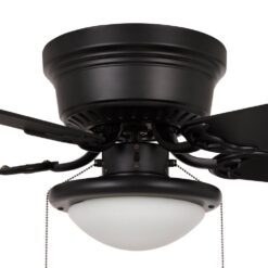 Hugger 52 in. LED Indoor Black Ceiling Fan with Light Kit