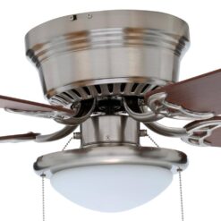 Hugger 52 in. LED Indoor Brushed Nickel Ceiling Fan with Light Kit