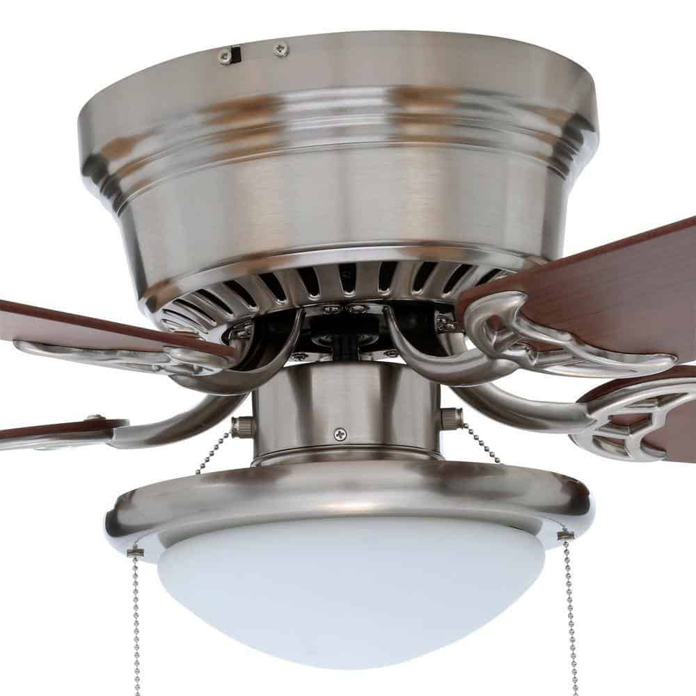 Hugger 52 in. LED Indoor Brushed Nickel Ceiling Fan with Light Kit