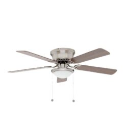 Hugger 52 in. LED Indoor Brushed Nickel Ceiling Fan with Light Kit