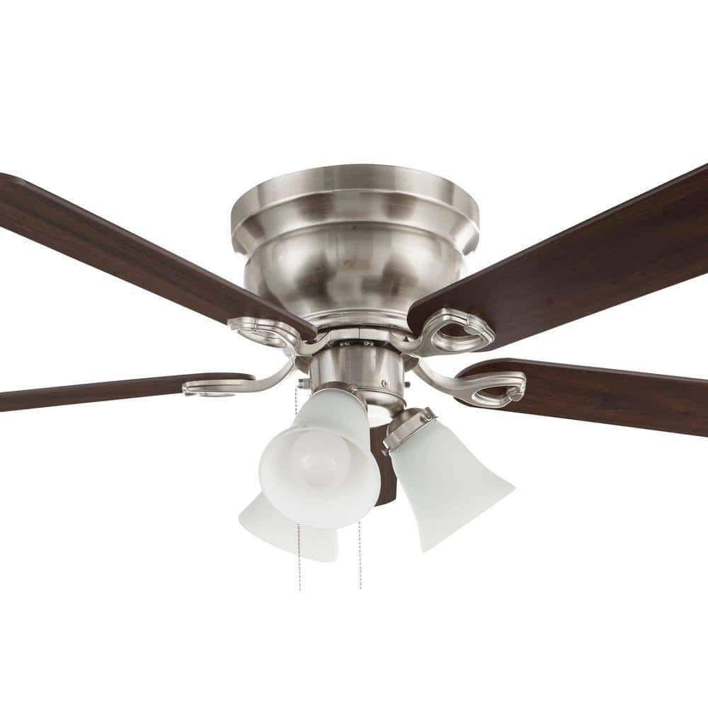 Clarkston II 44 in. LED Indoor Brushed Nickel Ceiling Fan with Light Kit