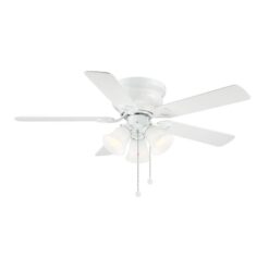 Clarkston II 44 in. LED Indoor White Ceiling Fan with Light Kit