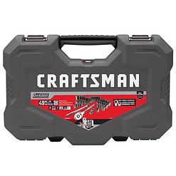 Craftsman OVERDRIVE 3/8 in. drive Metric/SAE 6 Point Mechanic's Tool Set 49 pc