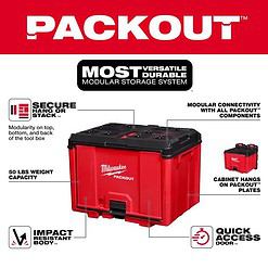 Milwaukee PACKOUT SHOP STORAGE 14.5 in. 1 drawer Garage Organizer Tethered Top Container 14.7 in. H
