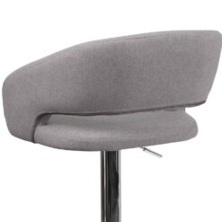 Flash Furniture Gray Erik Contemporary Adjustable Height Barstool with Footrest, Gray/Chrome