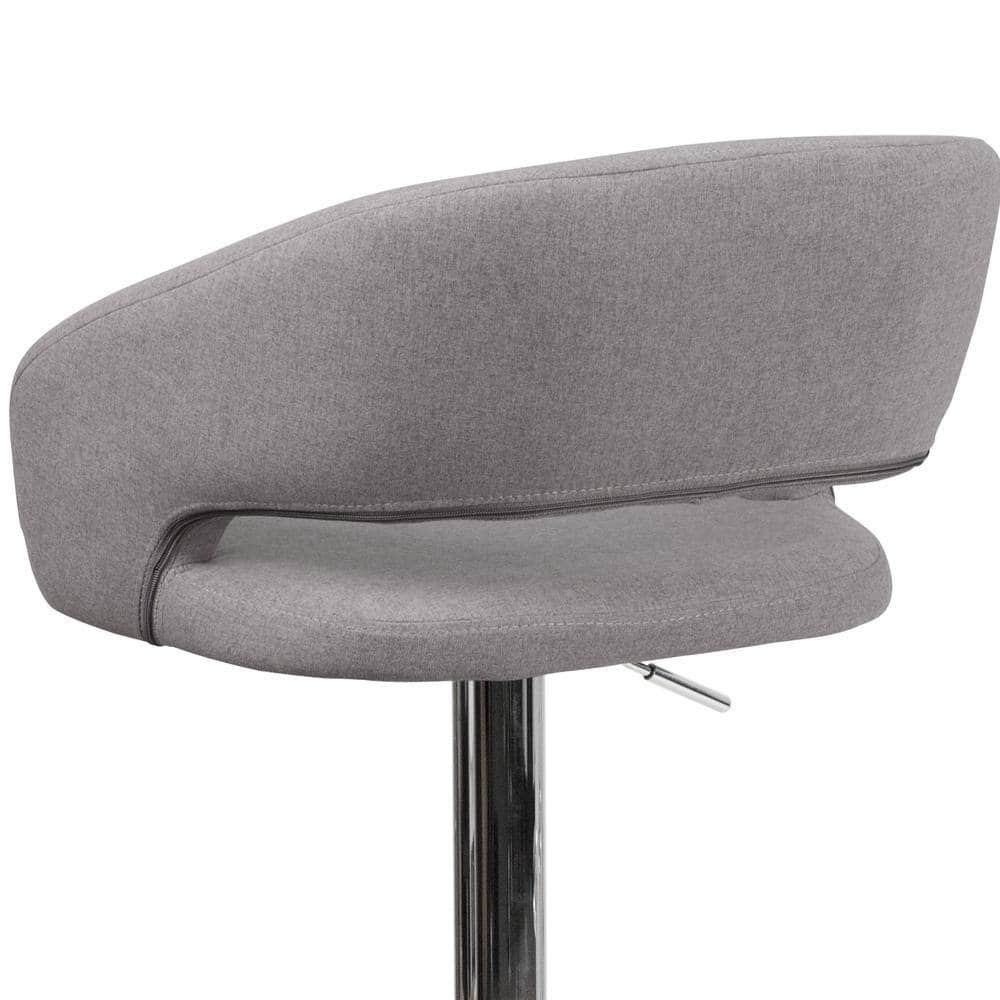 Flash Furniture Gray Erik Contemporary Adjustable Height Barstool with Footrest, Gray/Chrome