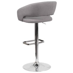 Flash Furniture Gray Erik Contemporary Adjustable Height Barstool with Footrest, Gray/Chrome