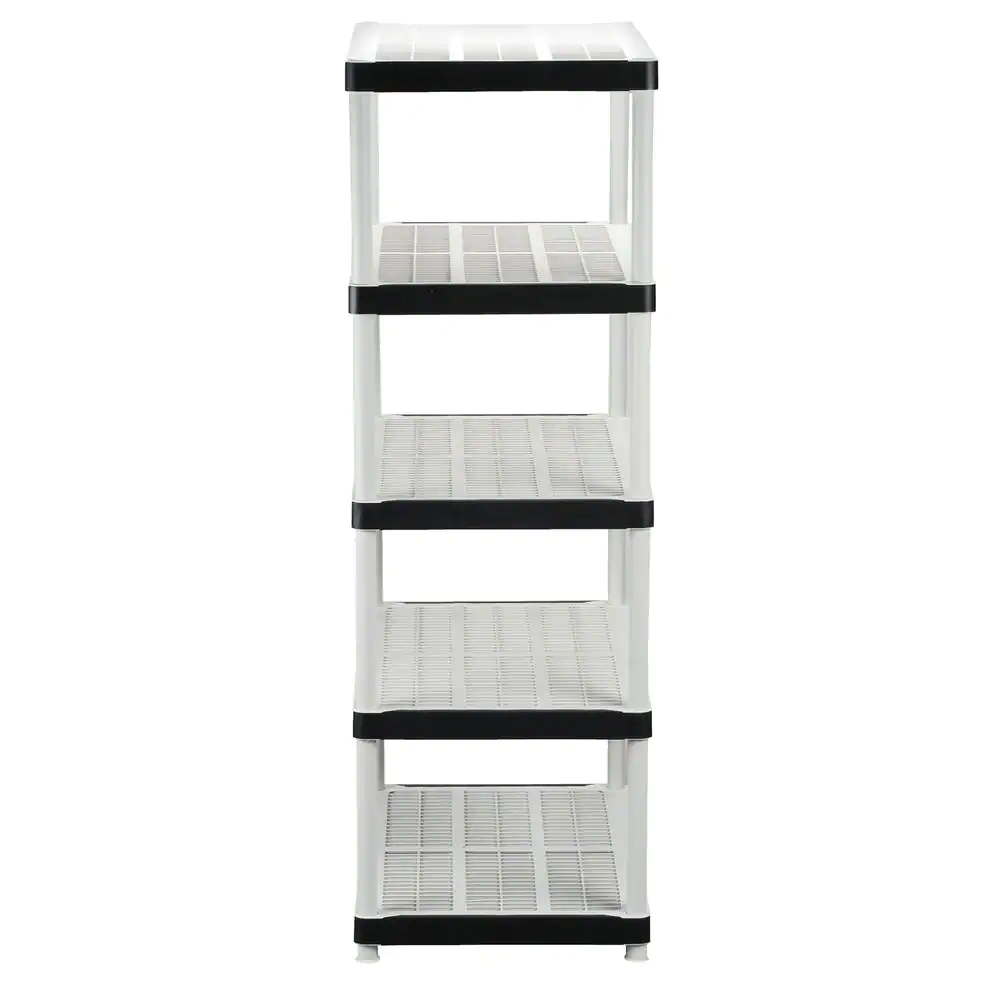 HDX 128974 5-Tier Plastic Garage Storage Shelving Unit in Gray (36 in. W x 72 in. H x 24 in. D)