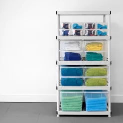 Kazumamacyan　0617 HDX 128974 5-Tier Plastic Garage Storage Shelving Unit in Gray (36