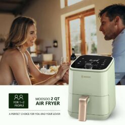 MOOSOO XMKJ-CA0113001 2 qt. Premium Green Air Fryer for 1-2 People with Timer, Temperature Controls, Recipe Book, 1200-Watt