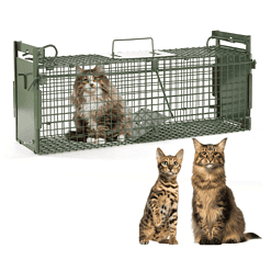 Timaze 40" 2-Door Large Live Animal Traps for Stray Cats up to 17.6 pounds