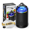 CreateFun Fruit Fly Traps for Indoors, Smart Pro Indoor Insect Traps, One-Click Start with Memory Mode, Black