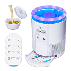 Katchy Duo Indoor Insect Trap with Scent Pod - Fan Powered with UV Light - Fruit Fly Traps for Indoors (White)