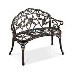Yaheetech Patio Garden Bench Park Bench Outdoor Benches, Aluminium Patio Yard Bench, Bronze
