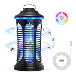 HumiLife Rechargeable Bug Zapper Outdoor & Indoor, Mosquito Fruit Fly Trap, Gnat Moths Catcher, Black