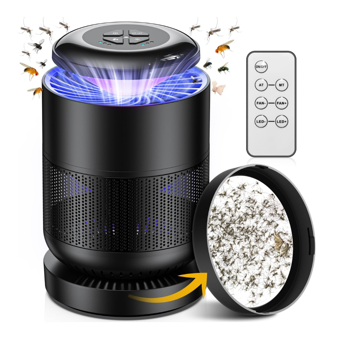 BUGBOW Fly Trap Indoor, Bug Light Trap Indoor, Remote Control Fruit Fly Trap Black & Dark Blue