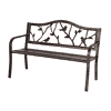 Sophia & William Outdoor Bench, Porch Bench, Garden Bench, Wrought Iron Bench, Outdoor Bench with Backrest and Armrests, Bronze