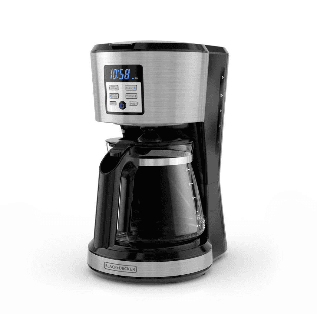 BLACK+DECKER CM1331S 12-Cup Silver Accents Programmable Coffeemaker with Vortex Technology