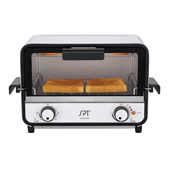 SPT SO-0972W Easy Grasp 800 W 2-Slice White Countertop Toaster Oven with Built-In Timer