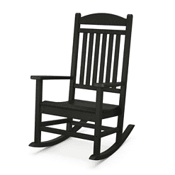 POLYWOOD R105BL Grant Park Black Plastic Outdoor Rocking Chair, Black