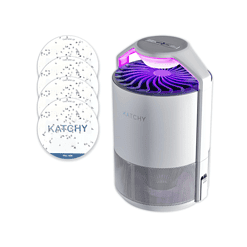 Katchy Indoor Insect Trap Catch Insects Indoors with Suction, Bug Light & Sticky Glue (White)