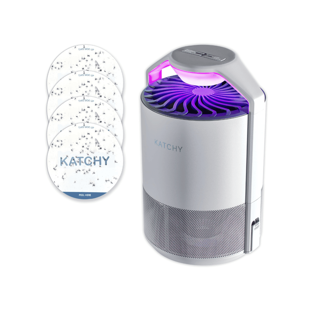 Katchy Indoor Insect Trap Catch Insects Indoors with Suction, Bug Light & Sticky Glue (White)