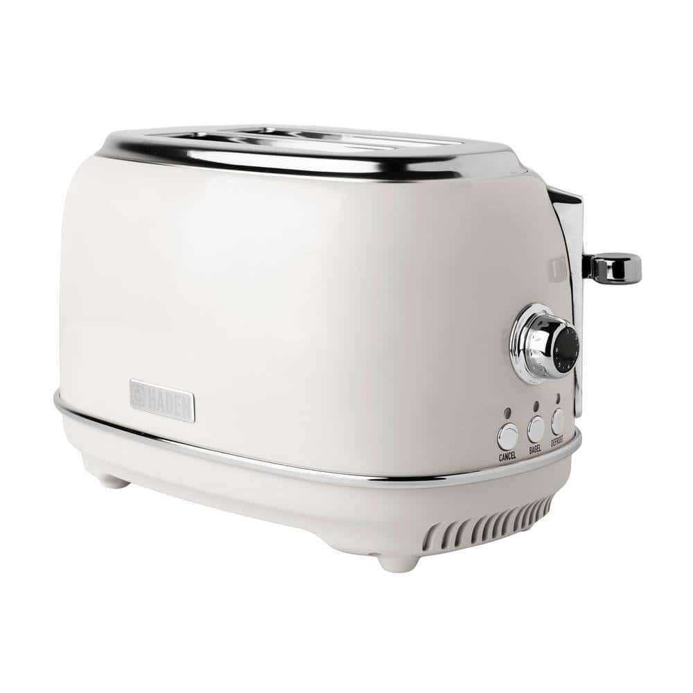 HADEN 75018 Heritage 900-Watt 2-Slice Wide Slot Ivory White Retro Toaster