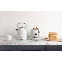 HADEN 75018 Heritage 900-Watt 2-Slice Wide Slot Ivory White Retro Toaster