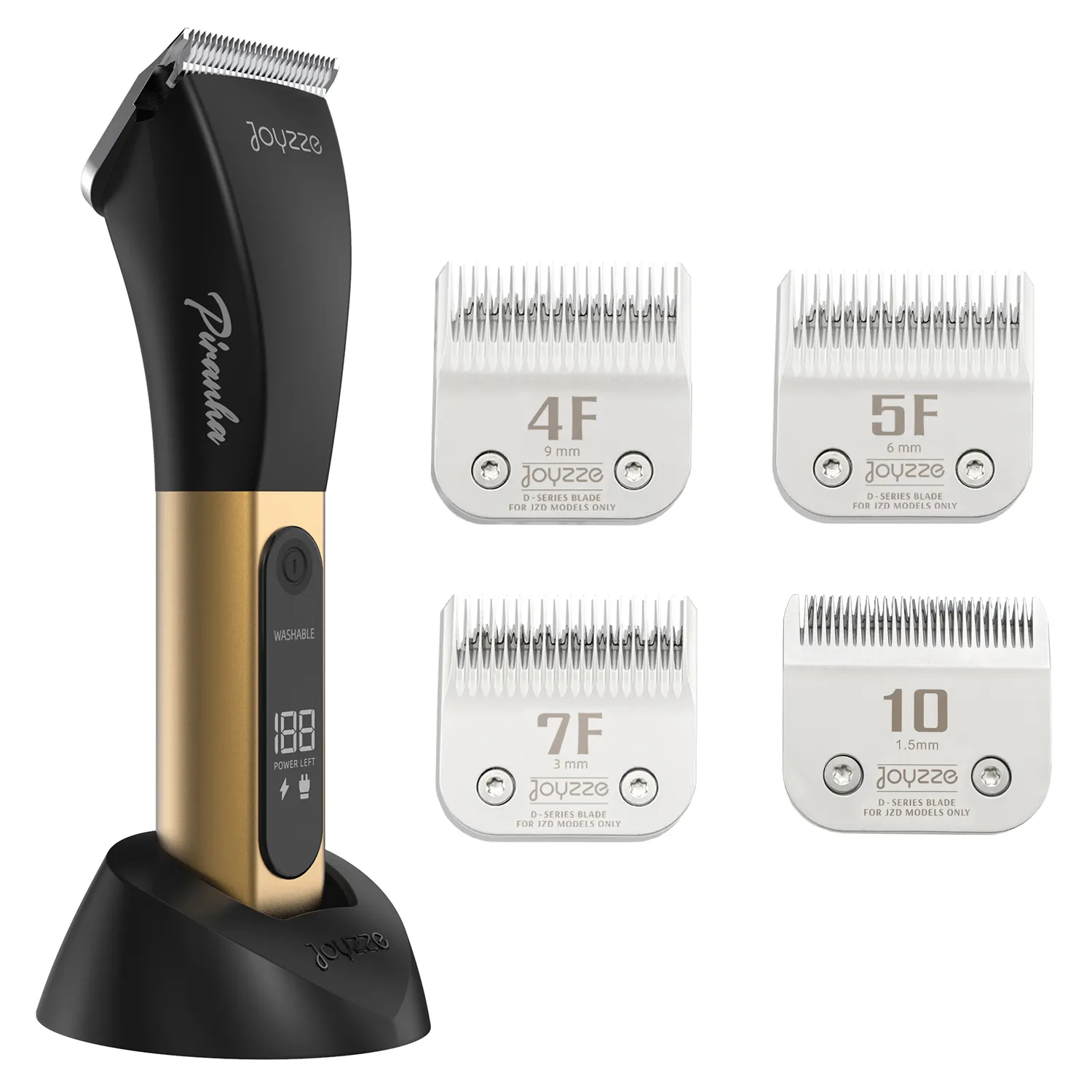 Joyzze Piranha D-Series Dog Hair Clipper & Blade Bundle Gold