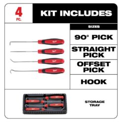 Milwaukee 48-22-9214-48-22-9215 Pry Bar Set with Hook and Pick Set (8-Piece)