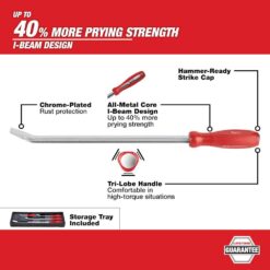 Milwaukee 48-22-9214-48-22-9215 Pry Bar Set with Hook and Pick Set (8-Piece)