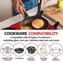 Elexnux Portable 2-Burner 7.4 in. Red Electric Stove 1800-Watt Hot Plate with Anti-Scald Handles