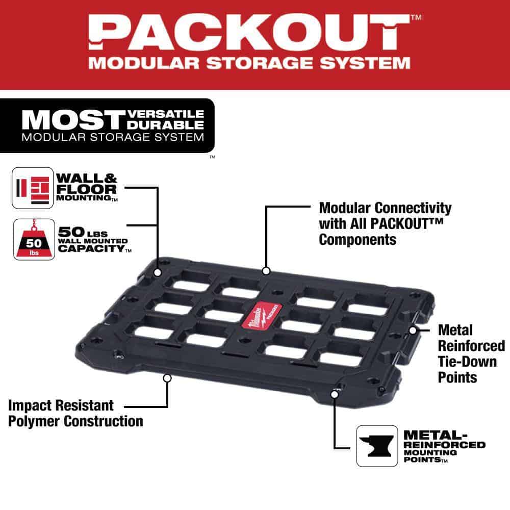 Milwaukee 48-22-8440-48-22-8485 PACKOUT Tool Storage Crate with Mounting Plate