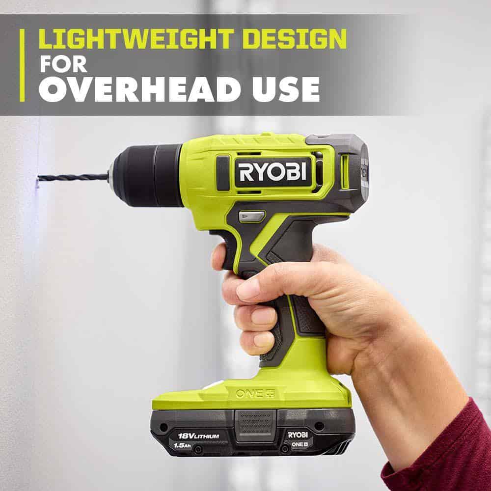 RYOBI ONE+ PCL201K1 18V Cordless 3/8 in. Drill/Driver Kit with 1.5 Ah Battery and Charger