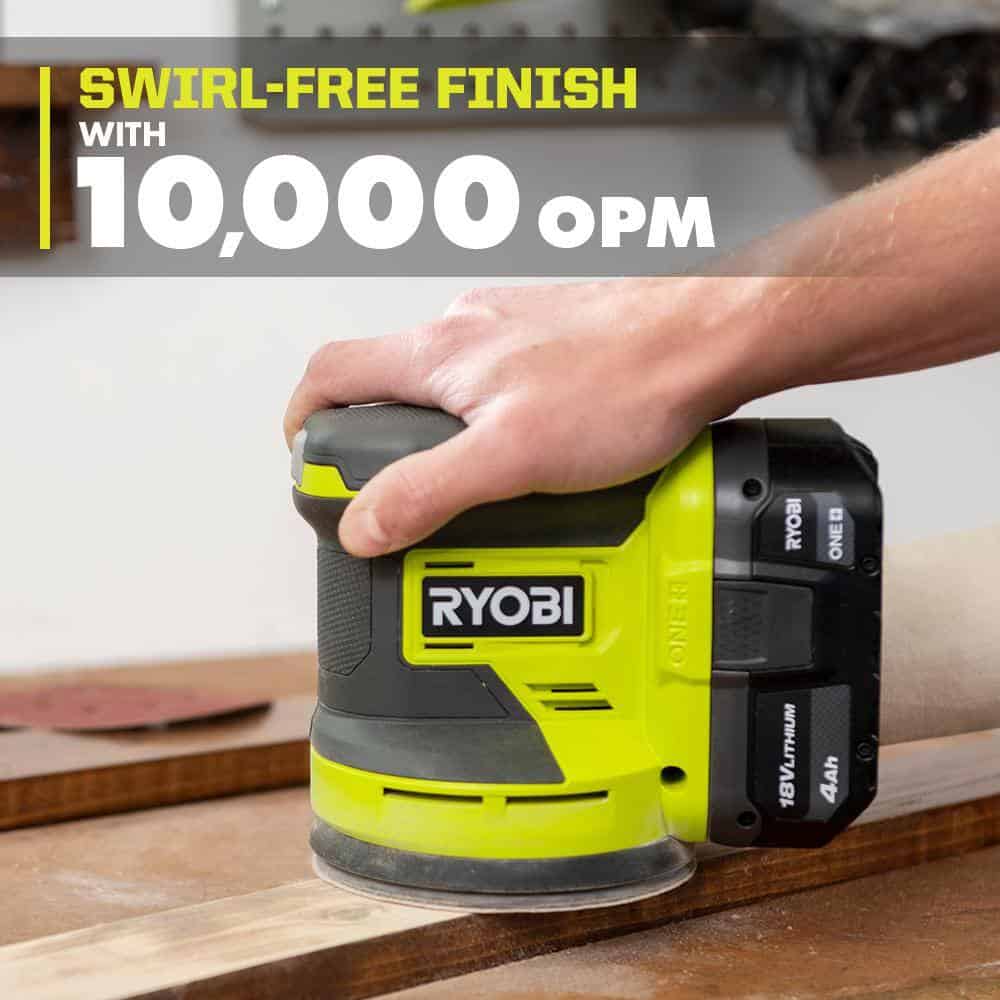 RYOBI ONE+ PCL406416SB 18V Cordless 2-Tool Combo Kit with Random Orbit Sander and Corner Cat Finish Sander (Tools Only)