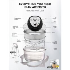 Big Boss 8605 16 Qt. Silver Oil-less Air Fryer with Built-In Timer