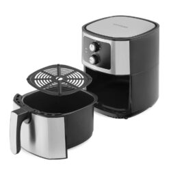 Cosmo COS-58AFAKSS 5.8 qt. Electric Hot Air Fryer with Temperature Control, Timer, Non-Stick Frying Tray, 1400W