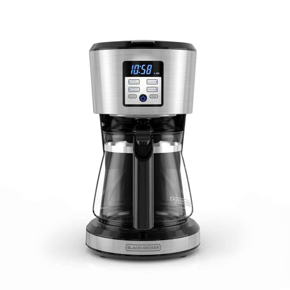 BLACK+DECKER CM1331S 12-Cup Silver Accents Programmable Coffeemaker with Vortex Technology