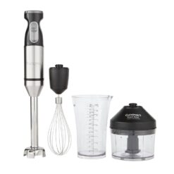 Cuisinart CSB-179P1 Smart Stick 5-Speed Stainless Steel Immersion Blender with 3-Cup Chopper and Grinder Attachment